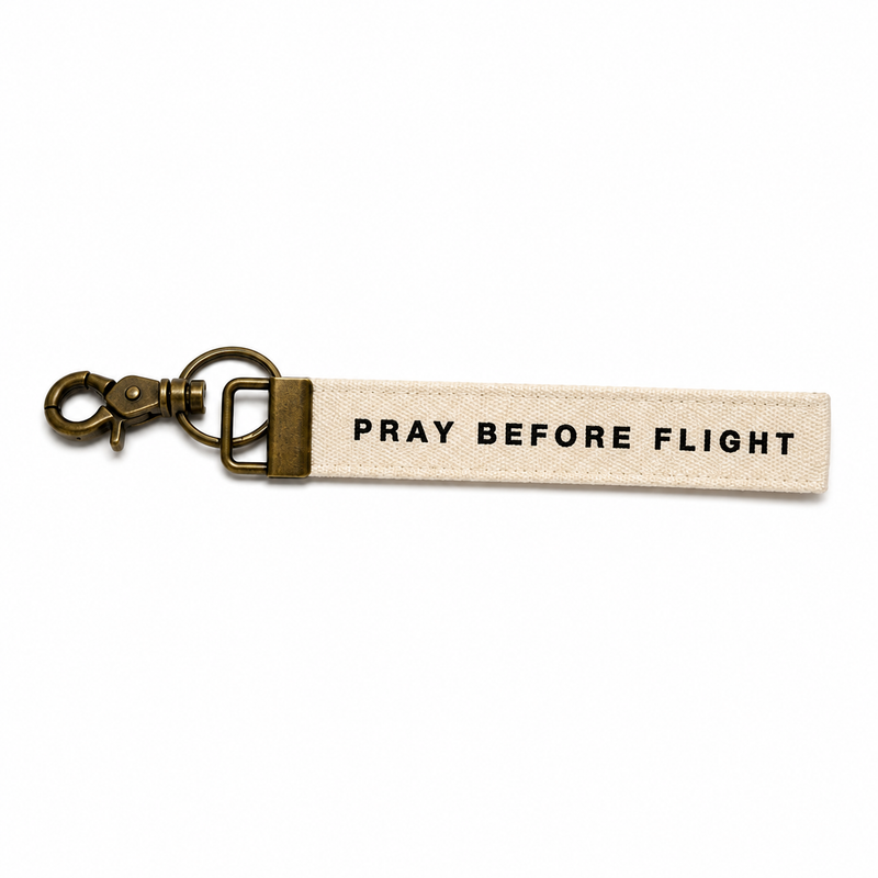 Pray Before Flight Keychain